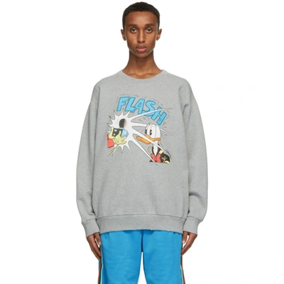 Shop Gucci Grey Disney Edition Donald Duck Sweatshirt In 1230 Grey M