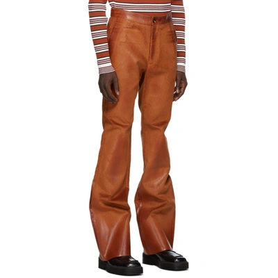 Shop Marni Brown Waxed Corduroy Trousers In 00m38 Clay