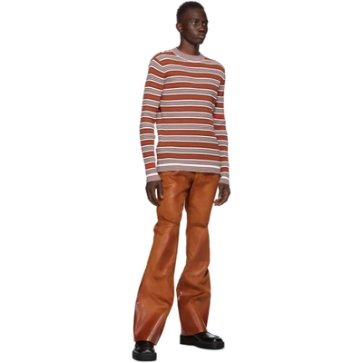 Shop Marni Brown Waxed Corduroy Trousers In 00m38 Clay