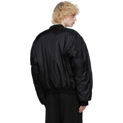 Shop Balenciaga Black Steroid Bomber Jacket In 1000black