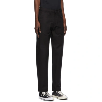 Shop Naked And Famous Denim Black Canvas Work Pant Trousers