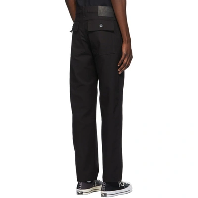 Shop Naked And Famous Denim Black Canvas Work Pant Trousers