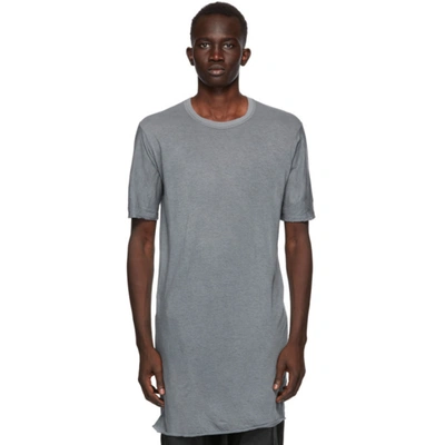 Shop Boris Bidjan Saberi Grey Object-dyed T-shirt In Synth Grey