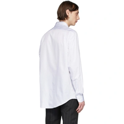 ALEXANDER MCQUEEN 白色 AND 黑色条纹叠层衬衫