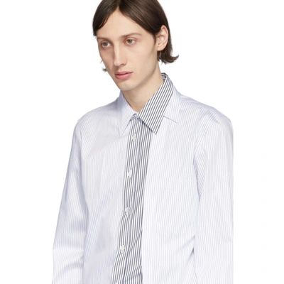 Shop Alexander Mcqueen White & Black Striped Layered Shirt In 9080whtblk