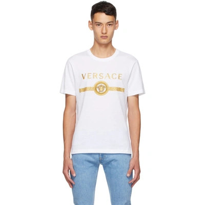 Shop Versace White Vintage Medusa Taylor T-shirt In A1001 White