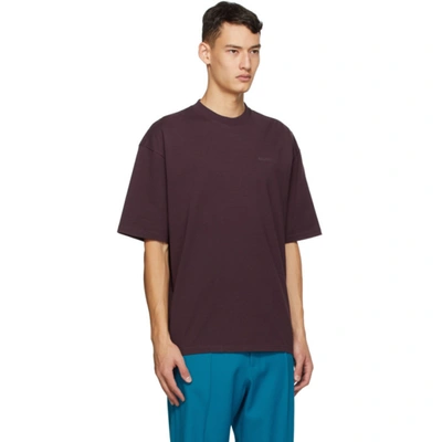 Shop Balenciaga Purple Medium Fit T-shirt In 5865eggpla