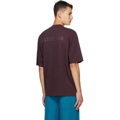Shop Balenciaga Purple Medium Fit T-shirt In 5865eggpla