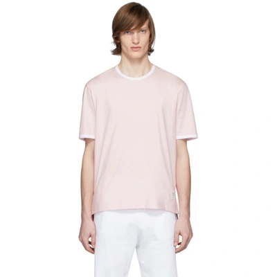 Shop Thom Browne Pink Ringer T-shirt In 680 Ltpink
