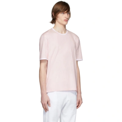 Shop Thom Browne Pink Ringer T-shirt In 680 Ltpink