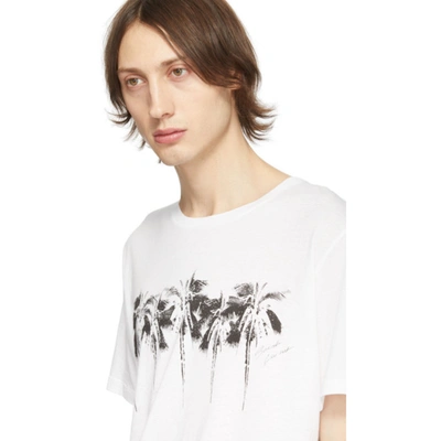 Shop Saint Laurent White Palm T-shirt In 9744 Natrln