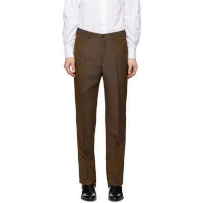 Shop Cobra Sc Cobra S.c. Brown Wool Classic Trousers In Brown Chame