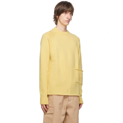 Shop Jacquemus Yellow 'la Maille Mazan' Sweater In Light Yello