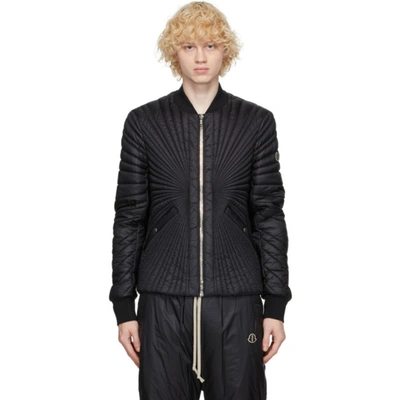 Shop Rick Owens Black Moncler Edition Down Angle Jacket In 999 Black