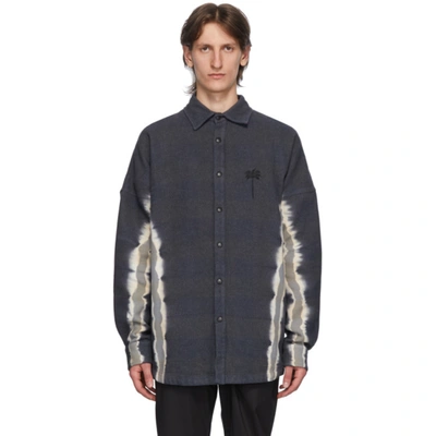 Shop Palm Angels Grey Tie-dye Palm Over Shirt In Anthracite