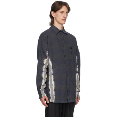 Shop Palm Angels Grey Tie-dye Palm Over Shirt In Anthracite