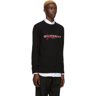 GIVENCHY 黑色经典款签名徽标毛衣