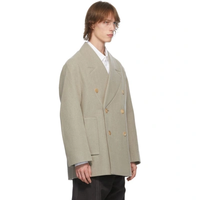 Shop Jacquemus Brown 'le Caban' Peacoat In Light Brown