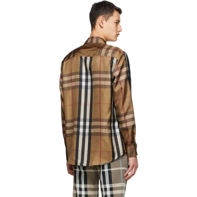 BURBERRY 棕色 RECONSTRUCTED 桑蚕丝衬衫