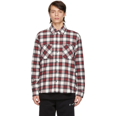 Shop Off-white Red & White Flannel Check Shirt In Red No Colo