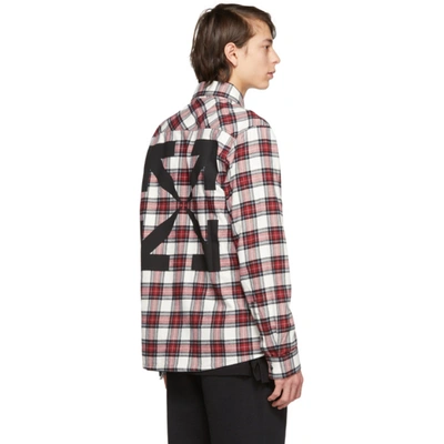 Shop Off-white Red & White Flannel Check Shirt In Red No Colo