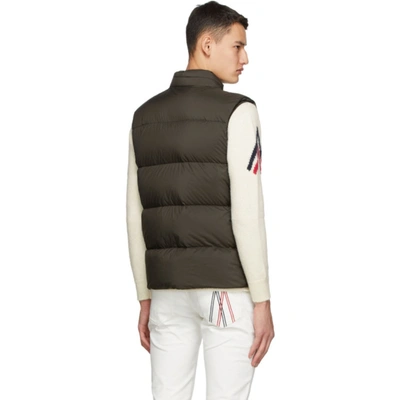 Shop Moncler Khaki Down Skihist Vest In 828 Green