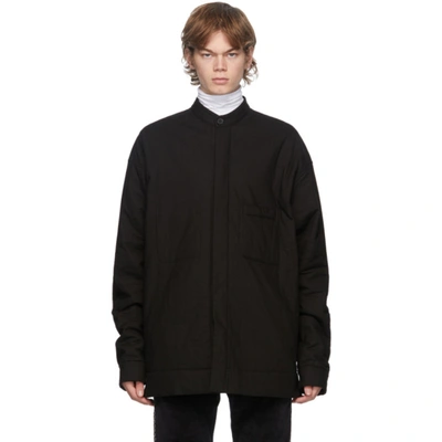 Shop Haider Ackermann Black Quilted Oversized Shirt Jacket