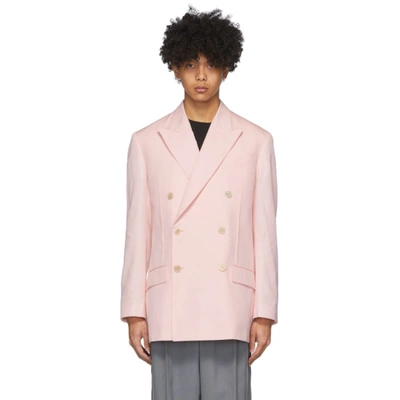 Shop Givenchy Pink Double-breasted Oversized Blazer In 272-powder
