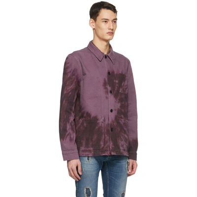 Shop Nudie Jeans Purple Tie-dye Barney Jacket In Tiedyviolet