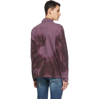 Shop Nudie Jeans Purple Tie-dye Barney Jacket In Tiedyviolet