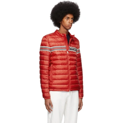 Shop Moncler Red Down Retro Renauld Jacket In 448 Red