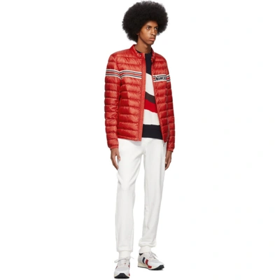 Shop Moncler Red Down Retro Renauld Jacket In 448 Red