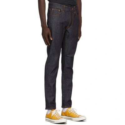 Shop Nudie Jeans Indigo Dry Lean Dean Jeans In Dry16dips