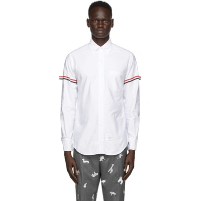 Shop Thom Browne White Point Collar Armband Shirt In 100 White