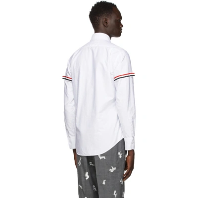 Shop Thom Browne White Point Collar Armband Shirt In 100 White
