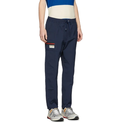 Shop Gucci Navy Waterproof Lounge Pants In 4206 Bluemu