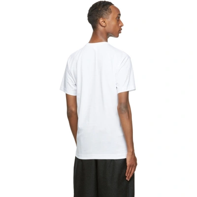 Shop Comme Des Garçons Shirt White Logo T-shirt In 3 White