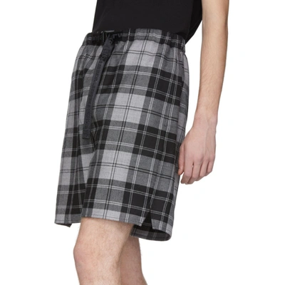 Shop Alexander Wang Grey Tartan Shorts In 020 Grey