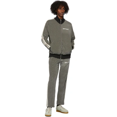 Shop Palm Angels Black & Beige Houndstooth Lounge Pants In Black/camel