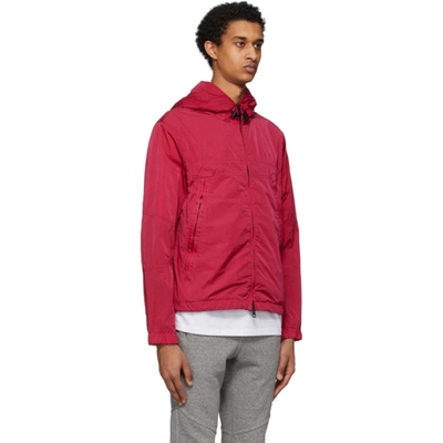 Shop Moncler Red Hooded Jacket In 562 Red