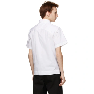 Shop Bottega Veneta White Poplin Military Short Sleeve Shirt In 9000-white