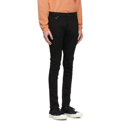 Shop Nudie Jeans Black Tight Terry Jeans