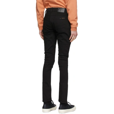 Shop Nudie Jeans Black Tight Terry Jeans