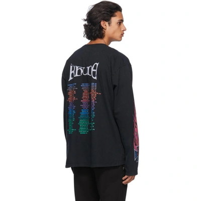 Shop Rhude Black Neon Flame Long Sleeve T-shirt