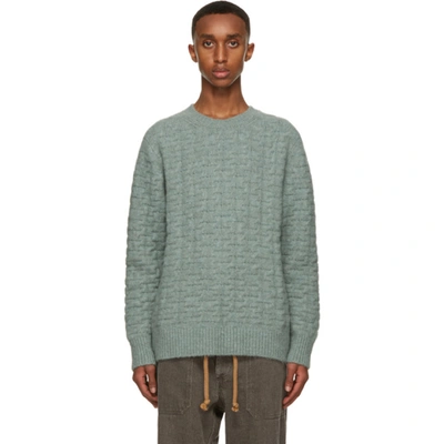 Shop Nanushka Green Cable Virote Sweater In Smoke Green