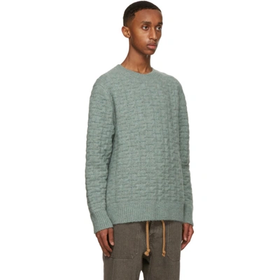 Shop Nanushka Green Cable Virote Sweater In Smoke Green