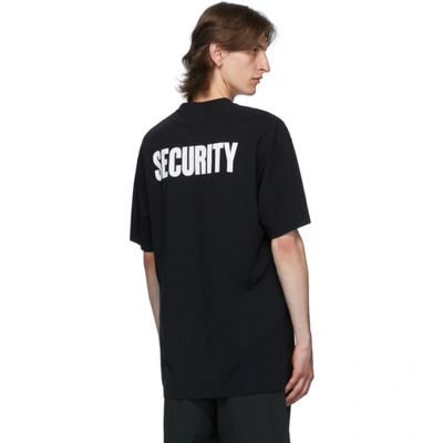 Shop Vetements Black 'security' T-shirt