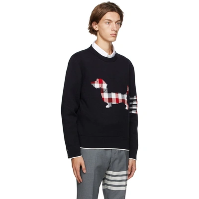 Shop Thom Browne Navy Hector Icon Sweater In 415 Navy
