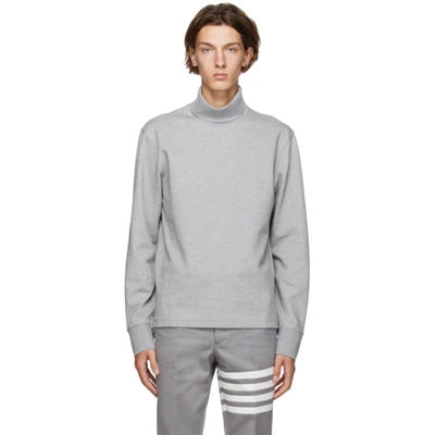 Shop Thom Browne Grey Vintage Piqué Varsity Sport Turtleneck In 055 Light G