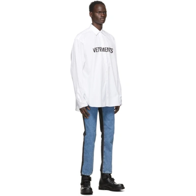 Shop Vetements White Front Logo Shirt In White 14619814